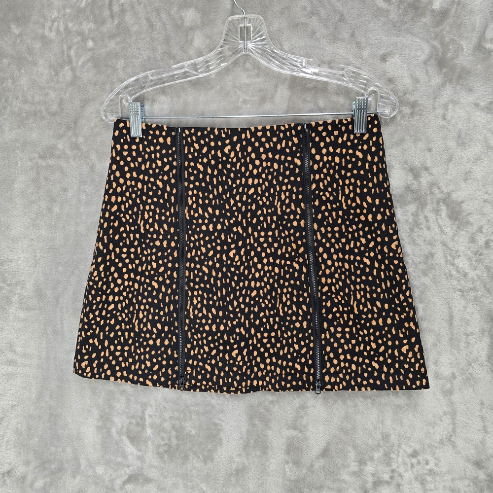 Urban Outfitters Mini Skirt Womens M Brown Animal Cheetah Leopard Zip Grunge